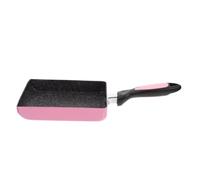 SHINEOFI Poêle à Tamagoyaki Carrée 13x18 Cm en Aluminium Revêtement Antiadhésif, Mini Poêle Rose pour Cuisson Gaz et Induction, Ustensile la Cuisine Camping Polyvalent