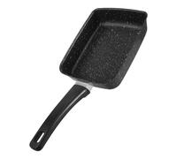 SHINEOFI Poêle Antiadhésive Rectangulaire pour Tamagoyaki Japonaise, Petite Poêle à Œufs en Fer Noire avec Poignée Noire, Multifonction pour Crêpes et Steaks, Compatible avec Toutes