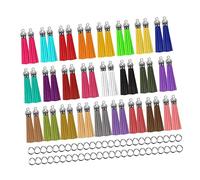 SHINEOFI Pompons en Cuir 5,5 Cm pour L'artisanat, Porte-clés Pompon 50 Pièces, Accessoires Déco DIY, Breloques en Cuir Multicolores pour Création Bijoux, Présents Fête Et Loisirs Créatifs