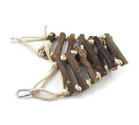 SHINEOFI Pont Suspendu à Mâcher pour Perroquet en Bois Naturel, Échelle Souple 10 Cm, Jouet d'escalade Intérieur Et Extérieur, Adapté Aux Perruches Et Petits Oiseaux De Compagnie