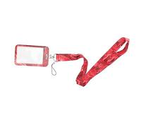 SHINEOFI Porte Badge Halloween avec Lanière de Cou Design Sanguinolent Étui Id Multifonctionnel pour Cartes et Clés Pratique et Confortable à Porter
