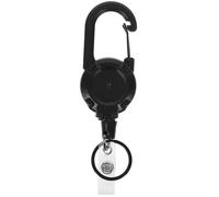 SHINEOFI Porte-clés à Enrouleur Rétractable Mousqueton Abs Noir, Boucle de Paquet à Dos Multifonctionnelle pour Randonnée et Voyage, Fonction de Rappel Automatique