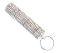 SHINEOFI Porte-clés Étui à Pharmacie Orné de Cristaux en Métal Argenté avec 3 Compartiments Porte-pilules Organiseur Portable pour Activités Extérieures et Voyages