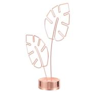 SHINEOFI Porte-Notes de Table en Métal Rose Doré avec Base, Clip Photo Forme Feuille Monstera, Accessoire Bureau Décoratif Stable pour Maison, Restaurant et Fête, Support Mémo Pratique