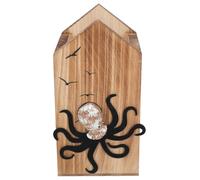 SHINEOFI Porte-Stylo en Bois Grand Format Motif Poulpe Méditerranéen Pot à Crayons Bureau Original en Pin Organisateur Polyvalent pour École et Maison Rangement Stylos Décoratif