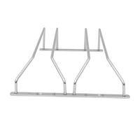 SHINEOFI Porte-Verres Suspendu en Acier Inoxydable Argenté, Support à Verres à Vin Rouge 2 Rangées, Rangement Pratique Cuisine, Bar ou Salle à Manger, Égouttoir à Verres Robuste et Facile