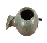 SHINEOFI Pot Céramique pour Fontaine de Jardin Décor Extérieur avec Effet Cascade Naturel Jarre Circulante Résistante pour Bassin et Aquarium Style Ancien Vert Rétro Petit Modèle