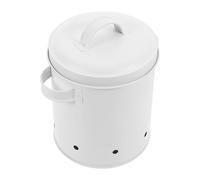 SHINEOFI Pot de Conservation pour Ail et Oignons en Fer Blanc Récipient de Stockage Blanc Fond Plat Seau Multifonction pour Pommes de Terre et Gingembre Rangement la Cuisine Pratique et