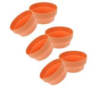 SHINEOFI Pot de Fleurs Imitation Terre Cuite 6 Pièces Rond en Plastique | Usage Intérieur et Extérieur, Succulentes et Petites Plantes, Coloris Orange, Format Décoratif