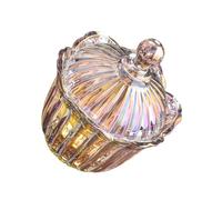 SHINEOFI Pot de Rangement Verre sans Plomb avec Couvercle Coloré Bocal Transparent pour Bonbons et Snacks Récipient de Stockage Décoratif pour Cuisine et Boutique