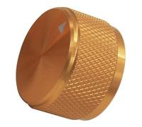 SHINEOFI Potentiomètre Rotatif en Aluminium Doré 25X15,5X6 MM Fonction Commutateur Intégré, Bouton de Volume Moleté pour Guitare et Basse, Remplacement Bouton Contrôle du Volume,