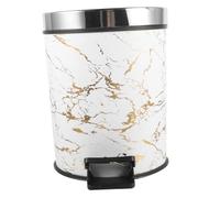 SHINEOFI Poubelle à Pédale avec Couvercle pour Cuisine et Bureau Corbeille Plastique Fine et Pratique Conteneur à Déchets Domestiques et Bureau Design Marbre Platinum