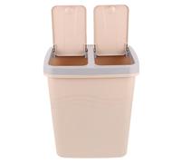 SHINEOFI Poubelle Double Compartiment Cuisine Séparateur Sec et Humide Bac avec Couvercle Étanche Résistant Plastique pour Tri Recyclage Maison Salle de Bain