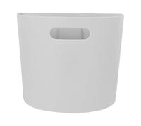 SHINEOFI Poubelle Murale Petite Demi-Lune en Plastique Gris Blanc Conteneur de Stockage des Déchets Compact Cuisine et Salle de Bain Poubelle de Rangement Pratique et Peu Encombrante