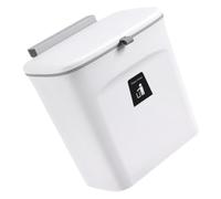 SHINEOFI Poubelle Murale Suspendue avec Couvercle Coulissant Petit Format Blanc Compatible Armoires Gain de Place Cuisine et Salon Poubelle D’Armoire Hermétique sans Odeur