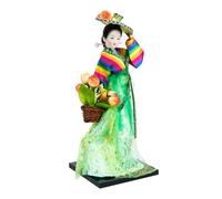 SHINEOFI Poupée Coréenne Artisanale en Tissu 30 CM Décor de Bureau Figurine Asiatique Délicate Style Hanbok Ornement de Table Artistique pour Maison et Présent