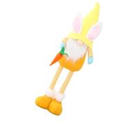 SHINEOFI Poupée Décorative de Pâques de Carotte Nain Debout Jaune Doux Sûr et Sain Décoration de Fête pour Vitrines Maisons et Bureaux Accessoire Adorable pour Ambiance Festive