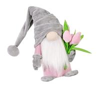 SHINEOFI Poupée Naine Décorative Tulipe Grise, Décoration Intérieure pour Fête des Mères, Figurine GNOME Barbe et Chapeau Classique, Décoration de Table Délicate et Présent Original