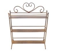 SHINEOFI Présentoir à Parfums 3 Niveaux en Fer Finition Dorée, Organiseur de Comptoir pour Salle de Bain, Rangement Maquillage et Soins Peau, Dimensions 33 X 27 X 11,7 Cm, Accessoire