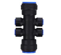 SHINEOFI Raccord D’Irrigation Goutte à Goutte 6 Voies Pom 15mm vers 6 MM | Connexion Rapide, Débit Uniforme, pour Serrage et Massif, Noir, Usage Jardin, Tuyau Principal