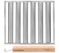 SHINEOFI Rack de Barbecue Portable pour Camping avec Acier Inoxydable et Manche Bois Extra-Long Support pour Grillade Uniforme de Saucisses et Hot Dogs Extérieur