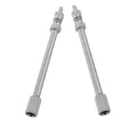 SHINEOFI Rallonge de Tige de Soupape en Métal 100 Mm Argentée 2 Pièces Capuchons, Extensions de Valve pour Pneus Voiture, Camion et Camping-car, Accessoire de Gonflage Facile et Rapide