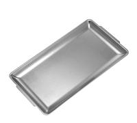 SHINEOFI Récipient Alimentaire en Acier Inoxydable 304 Plaque de Cuisson Rectangulaire 22X14 CM Assiette de Service Argentée Poêle Cuisine Antirouille pour Barbecue et Sushi Usage