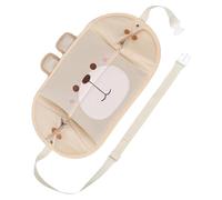 SHINEOFI Repose-Pieds Automobile Portable Beige Motif Ours, Coussin Moelleux pour Siège Arrière, Hamac de Jambe Voyage en Avion et Bureau, Accessoire Confort Polyvalent pour Voiture et