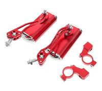 SHINEOFI Rétroviseurs Universels en Alliage D’Aluminium pour Guidon de Vélo Électrique Grand Rétroviseur Latéral Réglable Accessoires Moto et Scooter Miroir de Sécurité Rouge Fixation