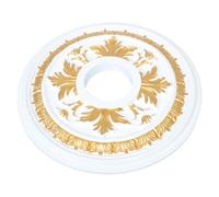 SHINEOFI Rosace de Plafond Ronde Or 39,5cm Décorative Style Français | Pvc, Motif Ajouré Rococo, Installation Facile, pour Plafonds et Plaques de Plâtre