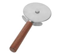 SHINEOFI Rouleau à Pizza en Acier Inoxydable Grosse Roue Manche en Bois Ergonomique Roulette à Pâte pour Découpe Précise Outil Cuisine Polyvalent pour Pizzas Pâtes et Pâtisseries
