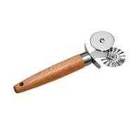 SHINEOFI Roulette à Pâte Double Roue Acier Inoxydable avec Manche Ergonomique Coupe-pizza et Découpe Pâte Cannelée Antirouille Outil de Cuisine pour Pizzas