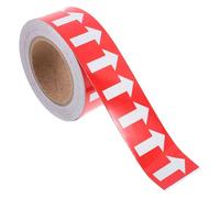 SHINEOFI Ruban Adhésif Autocollant Fléché 50 MM X 20 M Fond Rouge Flèche Blanche Réfléchissante Indicateur de Direction pour Tuyaux Signalisation Industrielle et Sécurité au Travail