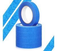 SHINEOFI Ruban de Masquage 5 Rouleaux Bleu 50m par Rouleau | Adhésif, Déchirable à Main, pour Préparation Murale, Surfaces Vitrées et Emballage