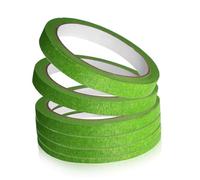 SHINEOFI Ruban De Masquage Coloré 6 Rouleaux Bande D’artiste En Papier Vert Différentes Largeurs 3-12 Mm Adhésif Résistant Sans Infiltration Loisirs Créatifs, Manucure, Emballage Présent, Usage Maison