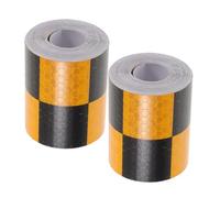 SHINEOFI Ruban Réfléchissant de Sécurité Automobile Étanche 5 Cm X 3 M, Autocollant Avertissement Noir et Orange pour Véhicules, Haute Visibilité Nocturne, Résistance aux Intempéries, Lot