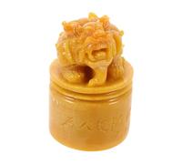 SHINEOFI Sceau en Pierre de Sceau Chinoise pour Calligraphie, Tampon Encreur Diy, Format Mini, Pierre Vierge Jaune, Usage Artistique et Scrapbooking, Présent Créatif, Transport Facile