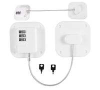 SHINEOFI Serrure de Porte de Réfrigérateur Sécurise Armoires et Réfrigérateurs Multifonctionnelle sans Perçage en Plastique et Métal, Lot de 2 Pièces