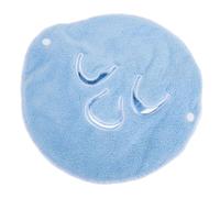 SHINEOFI Serviette Masque Visage en Polaire Corail, Réutilisable, Trois Trous Détachables, pour Nettoyer les Pores, Soins du Visage à Domicile Femme Bleu