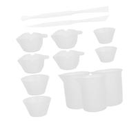 SHINEOFI Set Accessoires pour Fabrication de Colle Époxy Kit Outils DIY avec Tasses à Mesurer Silicone Gobelets Doseurs et Outils Polyvalents pour Mélange et Moulage