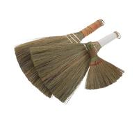 SHINEOFI Set de Balais à Main Portables Lot de 3 en Paille de Miscanthus Mini Balai pour Nettoyage de Bureau et Ordinateur pour Usage Intérieur