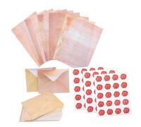 SHINEOFI Set Papeterie Vintage avec à Lettres Enveloppes Manuscrites et Autocollants Ronds Papier Antique pour et Invitations Élégantes