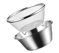 SHINEOFI Set Passoire Inox et Bol Acier Inoxydable Égouttoir Cuisine à Maille Fine pour Laver Fruits Légumes et Riz Drainage Rapide et Résistant