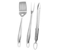 SHINEOFI Set Ustensiles Barbecue INOX Fourchette Pince et Spatule Légers avec Boîte de Rangement Outils Pratiques pour Cuisine Extérieure Camping et Barbecue Plein Air