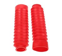 SHINEOFI Soufflets de Fourche Moto en Caoutchouc Rouge Paire de Cache-Tube de Fourche Anti-Poussière Protection Amortisseur Suspendre pour Cross et Dirt Bike
