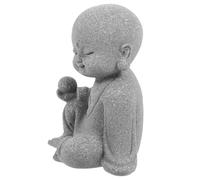 SHINEOFI Statue de Bouddha pour Aquarium en Résine Pierre Artificielle Gris Ardoise, Figurine Miniature de Moine sous-Marin Paisible, Décoration Aquatique Solide et Légère, Ornement