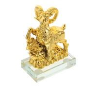 SHINEOFI Statue de Chèvre du Zodiaque Chinois en Or, 2027, Résine | Lingots Dorés, Finition Lustrée et Doux Éclat, pour Maison et Bureau, Thème Amulette
