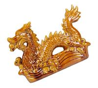 SHINEOFI Statue de Dragon en Céramique Or, Décoration Chic et Délicate | Surface Lisse, Prise en Main Agréable, Pièce Créative pour Salon, Vitrine, Intérieur ou Extérieur