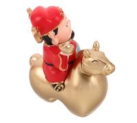 SHINEOFI Statue Feng Shui Cheval Doré Petit Format en Laiton - Figurine de Prospérité Chinoise pour Décoration Nouvel an Lunaire, Ornement Richesse pour Maison et Bureau, Présent Chance