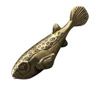 SHINEOFI Statuette de Carpe en Laiton Vintage Décoration de Bureau Artisanale de Poisson Ornement de Table Intérieur Robuste et Stable Figurine Décorative Originale en Métal